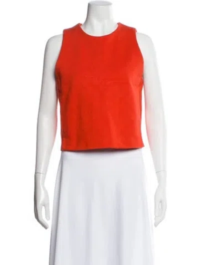 Pre-owned High Sport Crew Neck Sleeveless Crop Top In Orange