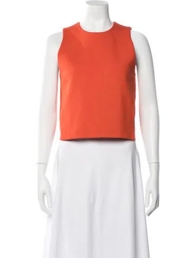 Pre-owned High Sport Crew Neck Sleeveless Crop Top In Red