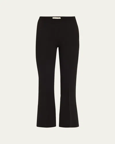 High Sport Cropped Kick Flare Pants In Black