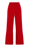 High Sport Exclusive Harry Cotton-blend Knit Cropped Wide-leg Pants In Red