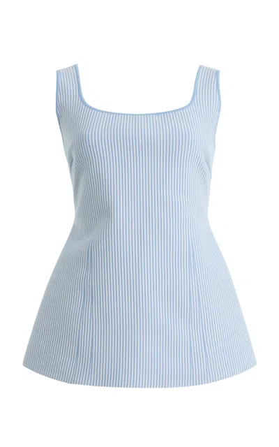 High Sport Exclusive Inna Seersucker Top In Blue
