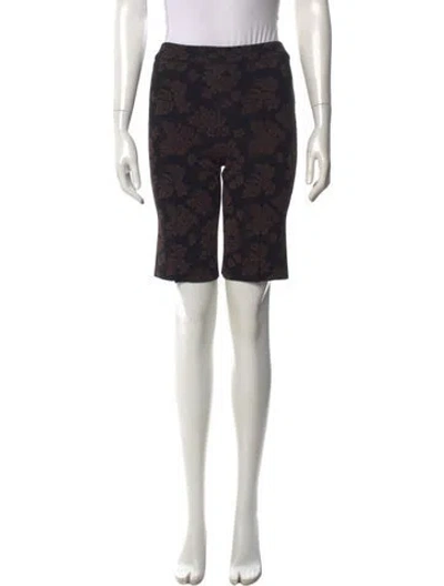 Pre-owned High Sport Floral Print Straight Leg Pants In Black