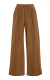 High Sport Gene Pleated Knit Wide-leg Pants In Brown