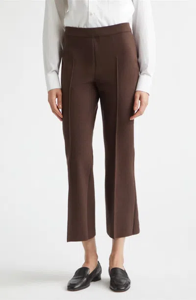 High Sport Geo Kick Flare Cropped Pants In Chocolate