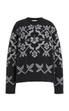 High Sport Georgia Fair Isle Wool Sweater In Black