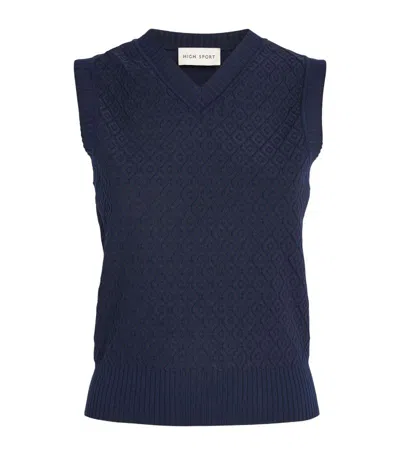 High Sport Jacquard Anetta Sweater Vest In Navy