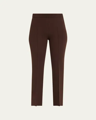 High Sport Kick Cotton-knit Kickflare Ankle Pull-on Pants In Brown