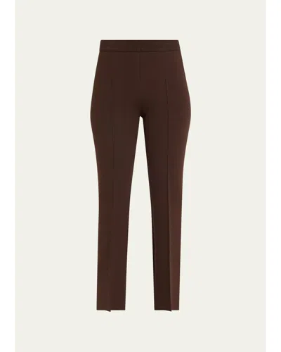 High Sport Kick Cotton-knit Kickflare Ankle Pull-on Pants In Brown