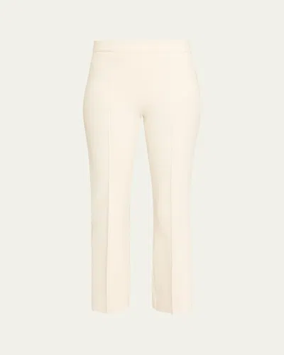 High Sport Kick Cotton-knit Kickflare Ankle Pull-on Pants In White