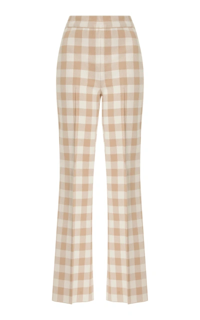 High Sport Kick Flared Stretch-cotton Knit Pants In Neutral
