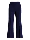 High Sport Kick Pleated-front Flared Trousers In Blue