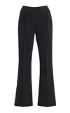 High Sport Kick Stretch-cotton Geo-knit Cropped Pants In Black