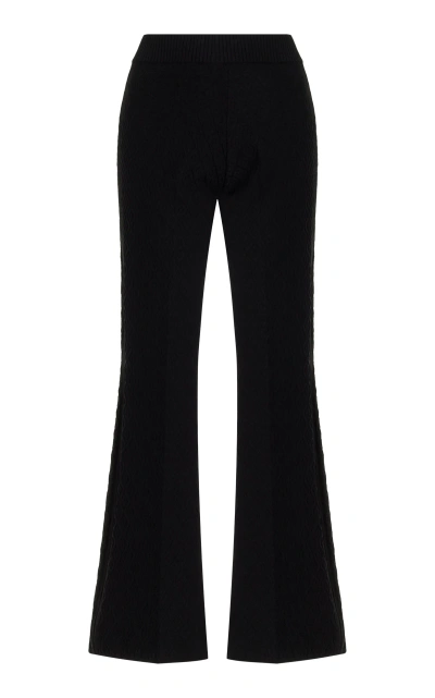 High Sport Kickit Flared Diamond-jacquard Knit Pants In Black