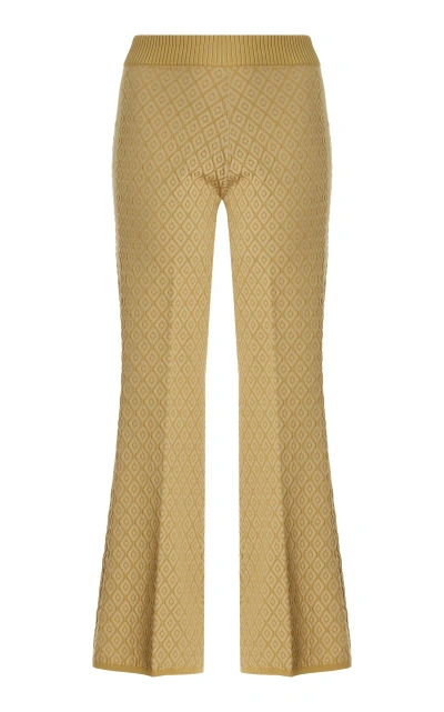 High Sport Kickit Flared Diamond-jacquard Knit Trousers In Neutral