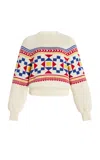 High Sport Lara Fair Isle Knit Cotton Sweater In Ivory