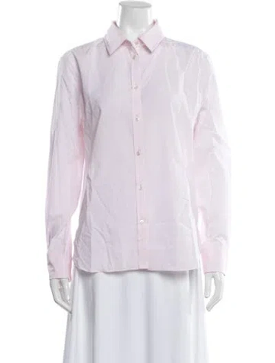 Pre-owned High Sport Long Sleeve Button-up Top In Pink
