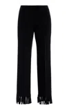 High Sport Louise Fringed Cotton-blend Pants In Black