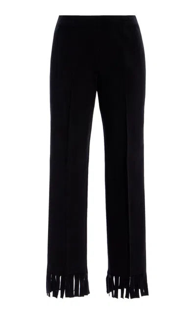 High Sport Louise Fringed Cotton-blend Pants In Black