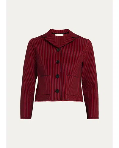 High Sport Maude Seersucker Single-breasted Jacket In Red