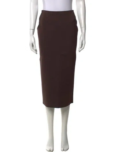 Pre-owned High Sport Midi Length Skirt In Brown