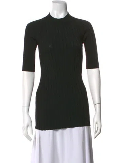 Pre-owned High Sport Mock Neck Three-quarter Sleeve Top In Black