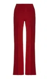 High Sport Exclusive Kick Flared Stretch-cotton Knit Pants In Red