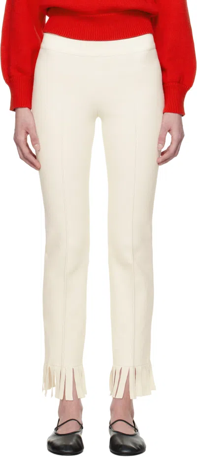 High Sport Off-white Fringe Louis Trousers In 107 Ecru