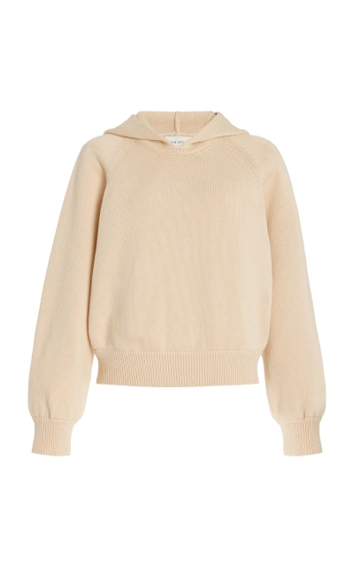 High Sport Park Hooded Knit Cotton Sweater In Neutral