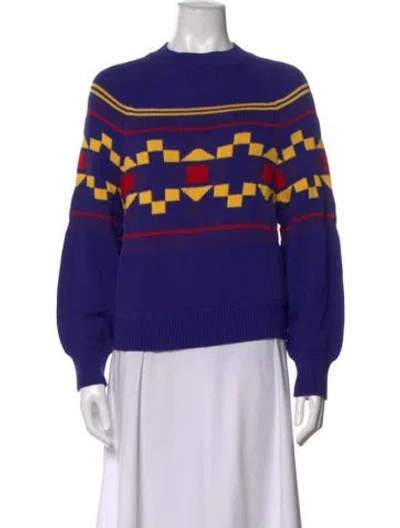 Pre-owned High Sport Patterned Crew Neck Sweater W/ Tags In Purple