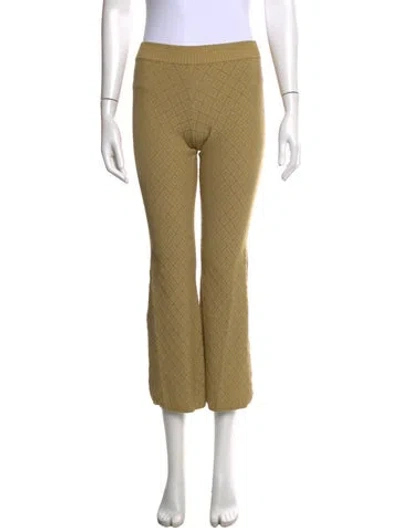 Pre-owned High Sport Patterned Flared Pants In Gold