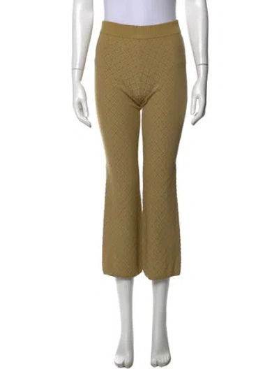 Pre-owned High Sport Patterned Flared Pants In Yellow