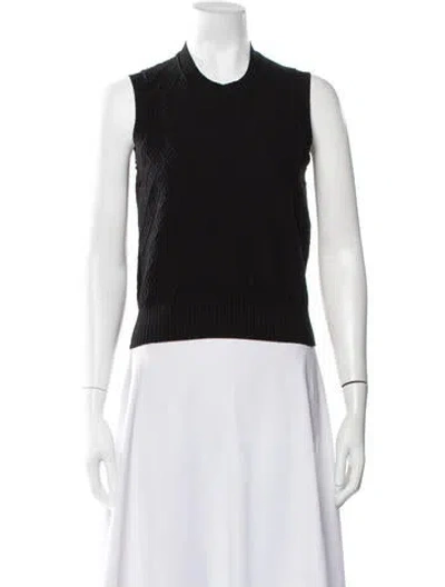 Pre-owned High Sport Patterned Mock Neck Top In Black