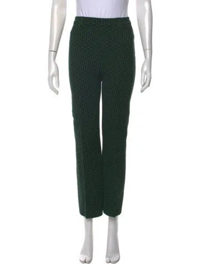 Pre-owned High Sport Patterned Straight Leg Pants In Green