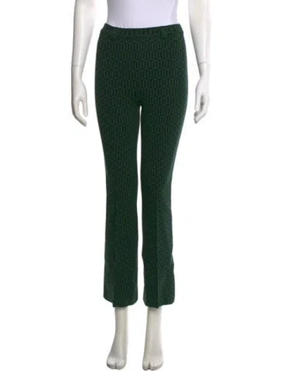 Pre-owned High Sport Patterned Straight Leg Pants In Green