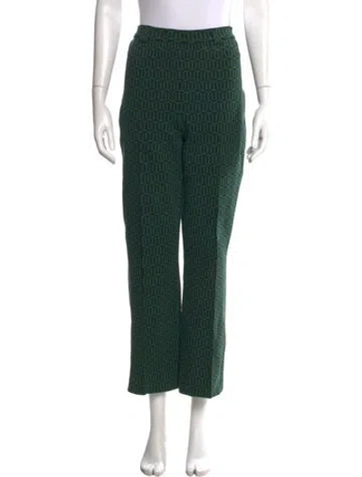 Pre-owned High Sport Patterned Straight Leg Pants In Green