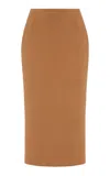 High Sport Petra Geo-jacquard Cotton-blend Knit Midi Skirt In Brown