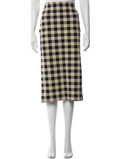 Pre-owned High Sport Plaid Print Midi Length Skirt In Neutral