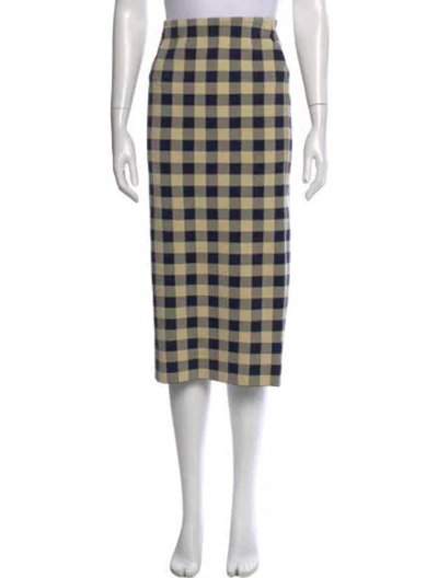Pre-owned High Sport Plaid Print Midi Length Skirt W/ Tags In Neutral