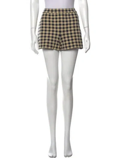 Pre-owned High Sport Plaid Print Mini Shorts In Multicolor