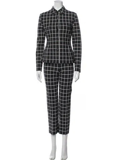 Pre-owned High Sport Plaid Print Pant Set In Gray