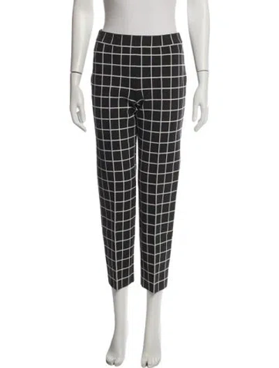 Pre-owned High Sport Plaid Print Straight Leg Pants In Blue