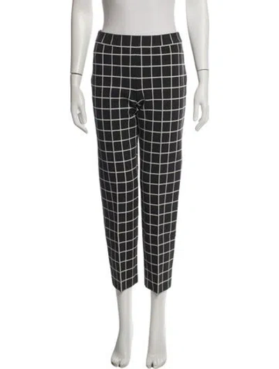 Pre-owned High Sport Plaid Print Straight Leg Pants In Blue