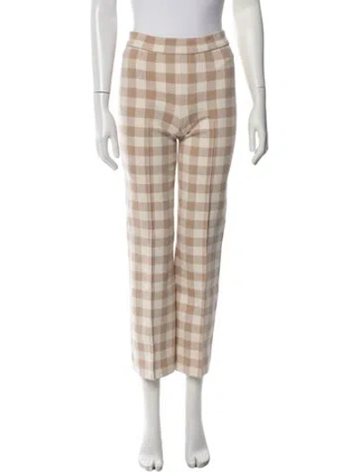 Pre-owned High Sport Plaid Print Straight Leg Pants In Multi