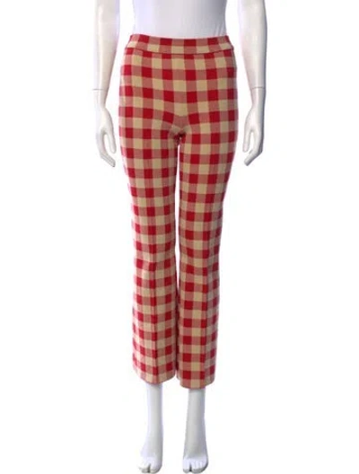Pre-owned High Sport Plaid Print Straight Leg Pants In Multicolor