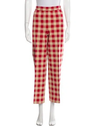 Pre-owned High Sport Plaid Print Wide Leg Pants In Multi