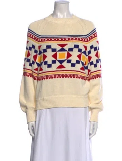 Pre-owned High Sport Printed Crew Neck Sweater W/ Tags In Neutral