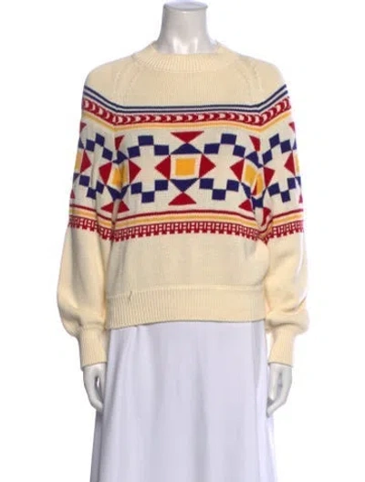 Pre-owned High Sport Printed Crew Neck Sweater W/ Tags In Neutral