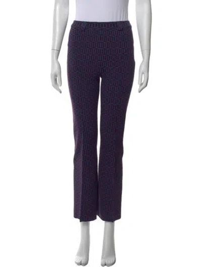 Pre-owned High Sport Printed Straight Leg Pants In Blue