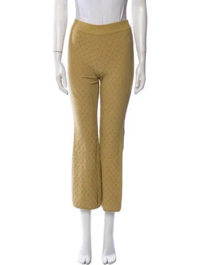 Pre-owned High Sport Printed Straight Leg Pants In Gold