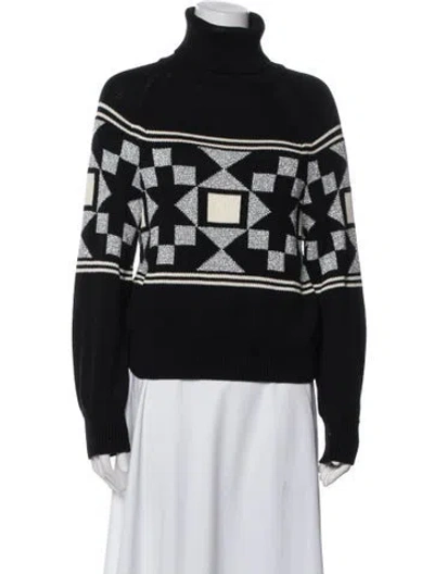 Pre-owned High Sport Printed Turtleneck Sweater In Blue